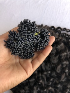 Top Premium Qualité 100% Vierge Cuticule Aligné 24 Pouces Crépus Bouclés I-Tip Extensions de Cheveux Humains Remy 12A En Gros Indien - Product Image 5