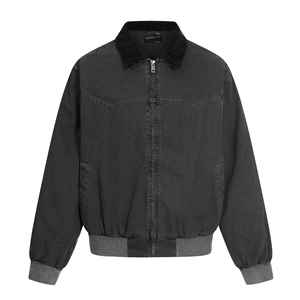 Chaqueta corta unisex con capucha, cortavientos, con solapa ancha y pesada, estilo holgado, moderno y adelgazante, ropa de trabajo resistente al desgaste con cierre de cremallera. - Product Image 2