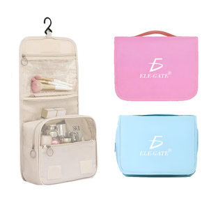 Borsa da viaggio per articoli da toeletta da appendere in bagno, in tessuto, con gancio per risparmiare spazio - Product Image 2