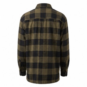 Camisa de Franela Oversize Personalizada Estilo Urbano a Cuadros de Algodón Cepillado Lavado para Skate OEM al por Mayor - Product Image 2
