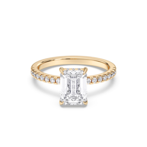 2.30 CaratE-F/VVS-VS Moissanite Emerald & Round Cut Diamond Prong Set Solitaire Bague de fiançailles en argent pour femme - Product Image 5