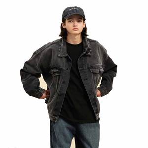 ผู้ชายผู้หญิงมีสไตล์ด้วยหินสีเงินล้างกรดล้างแจ็คเก็ตกางเกงยีนส์ผ้ายีนส์พิมพ์โลโก้ dtf แฟชั่นแจ็คเก็ตผ้ายีนส์หิน - Product Image 5