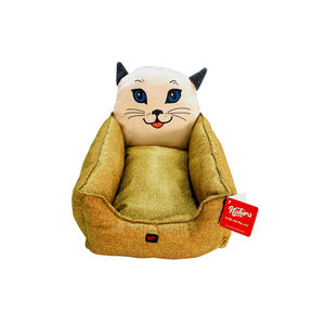 Natura 100% hecho a mano XL Gold Pet Bed 40*50 Cm Lavable Durable Fibra Espuma Estilo lindo Sólido Uso a largo plazo Cama cálida para gatos - Product Image 1