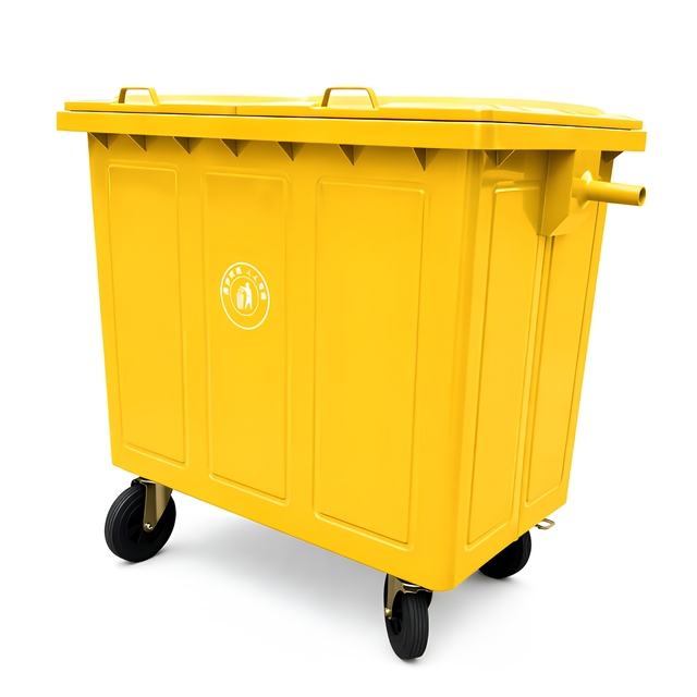 Municipal Street Large Capacity 660L 1100L Mobile Wheelie Bin Mobile Metallic Skip Bin for Urban Waste Management
