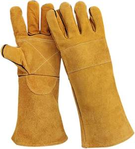 Guantes de soldadura de seguridad de cuero para estufa de barbacoa resistente al calor MIG TIG quemador de madera ideal para soldar - Product Image 1