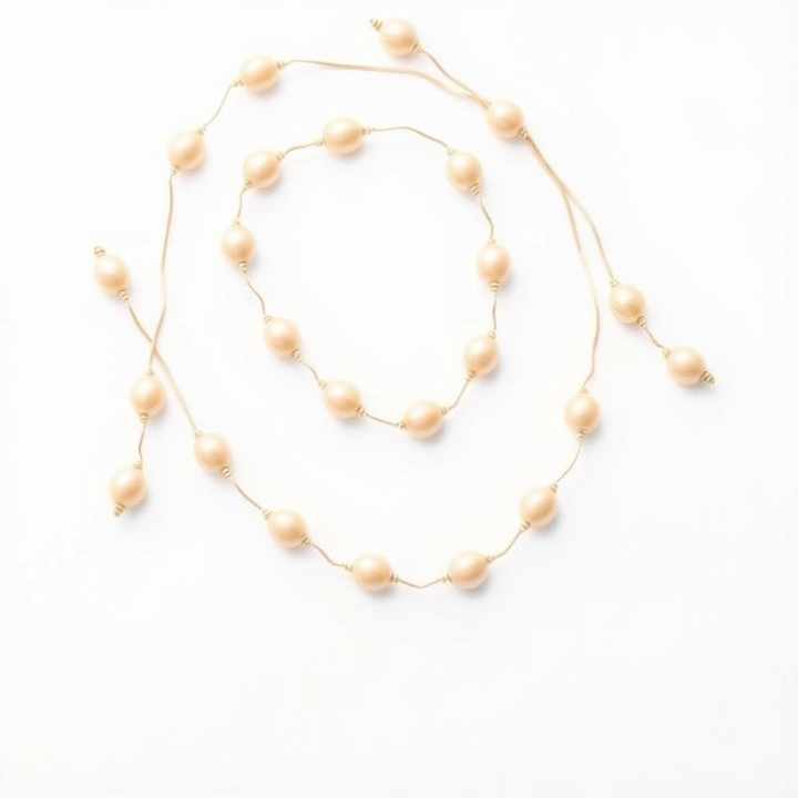 Handmade 18k Gold Plated Round  Shape Freshwater Pearl Beads Women Jewelry Set Bracelets Fow Women