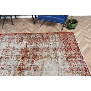 Alfombra Turca Vintage Grande de 6.2x9.4 pies, Alfombra Roja Ikat de Lana - Product Image 5