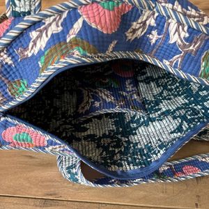 Bolso de compras con estampado de bloques florales de algodón hecho a mano, bolso de compras grande, bolso de mano de algodón, regalos asequibles para mujer para ella - Product Image 4