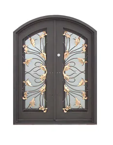 European standard interior main door design galvanized steel Doors modern iron frame French doors