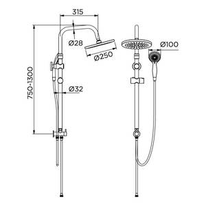 Columna de Ducha 3F Papete Chrome 0061CR (75-130cm) para Grifos de Baño y Ducha Idro Bric 3F Papete - Product Image 2