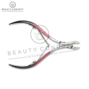 Coupe-ongles professionnel en acier inoxydable noir et rose contrastant, à large ouverture, pour cuticules, concept beauté, prix usine - Product Image 2