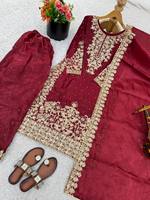 Nueva Colección de Diseñador, Conjunto de Seda GMY Pura con Bordado Pesado y Lentejuelas, Top, Pantalón y Dupatta, para Mujer, Ropa de Fiesta
