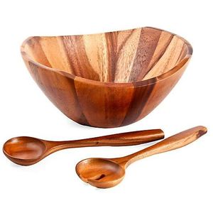 Juego de 3 mesas de madera maciza de alta calidad, artículos de cocina, mesa de comedor, cuenco de madera de mango, decoración del hogar - Product Image 1