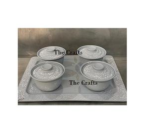 Serveur de dattes de collations en acier inoxydable avec plateau Serveur de chocolats de vaisselle de couleur argent de la meilleure qualité en vrac - Product Image 5