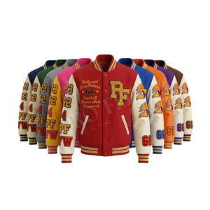 Vestes bomber de baseball en chenille brodée tendance et stylée, vêtements de rue personnalisés, veste de baseball pour hommes - Product Image 1