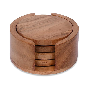 EW ook ooden Coaster ounded UNED haped Haat nd ADS Fo Table ececoration & odern heheme - Product Image 3