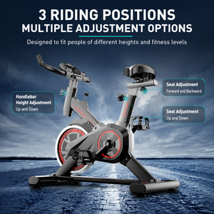 Vélo d'exercice stationnaire silencieux à transmission par courroie, réglable, de haute qualité, pour usage domestique et commercial en salle de sport - Product Image 4