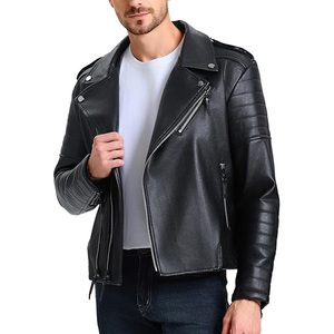 Chaqueta Bomber de Cuero Sintético para Hombre, Corte Holgado, Bolsillos con Cremallera Frontales, Diseño Moderno, Informal, para Fiestas, Ligera, Impermeable, Primavera - Product Image 2