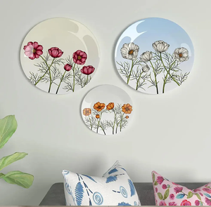Juego de 3 platos de pared de cobre pintados a mano, diseño floral de mandala tradicional, colección de decoración artesanal para el hogar - Product Image 1
