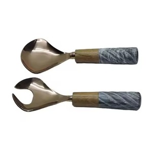 Ensemble de serveur à salade en bois avec cuillère de service à salade polie Antique de haute qualité fourchette accessoires de cuisine articles ménagers de cuisine - Product Image 6