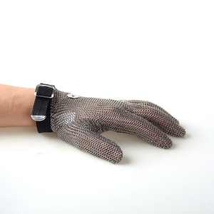 ถุงมือช่างป้องกันการบาดทำจากตาข่ายลวดสแตนเลส ป้องกันการบาดจากเลื่อยโซ่ ถุงมือป้องกันสำหรับงานครัว งานชำแหละเนื้อ - Product Image 6