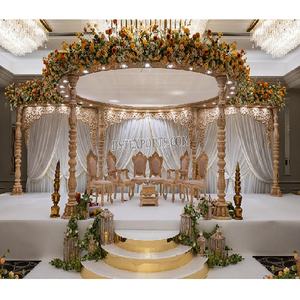 Gujarati mariage rond Design Radhika Mandap Grand cérémonie de mariage hindou Mandap plus joli mariage d'intérieur Mandap en bois - Product Image 1