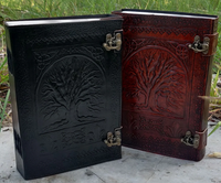 Carnet de notes artisanal en cuir véritable noir 7x10 pouces, 600 pages, motif arbre de vie en relief, carnet de croquis, carnet de notes Grimmore