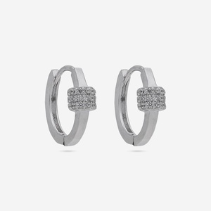 ต่างหูเงินแท้ 92.5 รุ่น 191449 ดีไซน์แบบ Huggie สวยหรูและมีสไตล์ - Product Image 6
