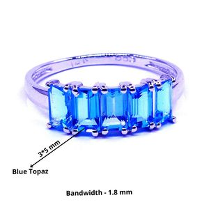 Boda desgaste 14K oro blanco azul Topacio piedras preciosas encanto clásico elegante moda estilo Vintage anillo - Product Image 2