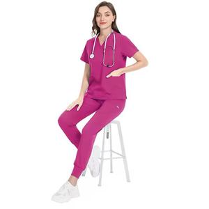 Ensembles de gommage en tissu tissé supérieur pour uniforme d'infirmière pour femmes pour le service OEM des hôpitaux disponible - Product Image 1