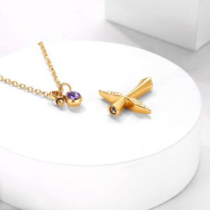 Collar de urna dorada con ala de Ángel para cenizas, joyería de acero inoxidable, medallones de urna de recuerdo conmemorativo, colgante para hombres y mujeres, tamaño personalizado - Product Image 4