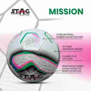 Ballon de football Stag Iconic Striker en caoutchouc PVC durable avec chambre à air en butyl, logo personnalisé imprimé, emballé dans un sac en maille pour l'entraînement et les promotions sportives - Product Image 4