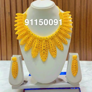 Conjunto de pendientes de collar de cobre chapado en oro de 24 quilates de moda Vintage de inspiración italiana enviado directamente a EE. UU. Francia España Turquía Comoras - Product Image 1