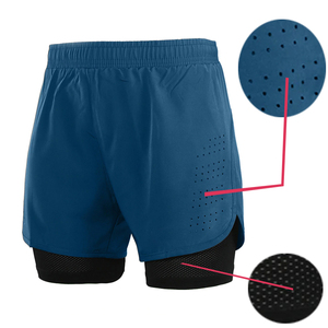 Spandex/algodón hombres Fitness Shorts alta calidad Casual transpirable cintura elástica tela de lona colores de verano - Product Image 6