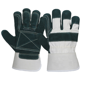 Gants durables à double paume pour gréement et chantiers de construction Gants en cuir de sécurité industrielle avec une épaisseur de 5-6mil - Product Image 1