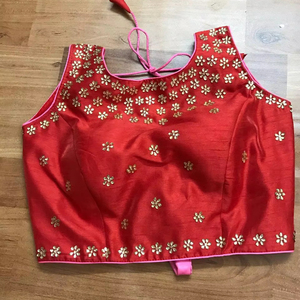 Ready to Wear Traditional Padded <b>Saree</b> <b>Blouse</b> Heavy Embroidery & Stone Work Back Open Hook Style Sizes 30-42 - Product Image 1