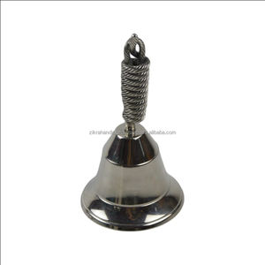 Campanas navideñas decorativas totalmente de latón, metal plateado con acabado altamente chapado, campana festiva con mango, decoraciones navideñas - Product Image 6