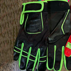 Premium Baseball batting <b>gloves</b> 100% Original Cowhide Leather <b>Gloves</b> Anti-Slip Palm and Breathable <b>Mesh</b> for Youth and Adults - Product Image 4