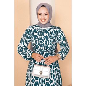 Patrón de cebra Viscosa Hijab Vestido Gasolina - Product Image 3