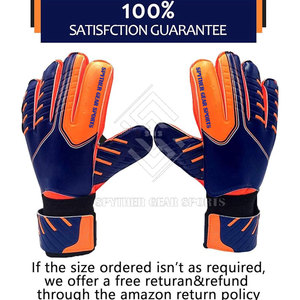 Hot Selling High Quality <b>Latex</b> Non-Slip Finger Protection Custom Made Goalkeeper Football Gloves - Product Image 4