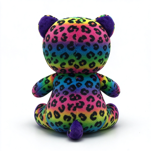 ตุ๊กตาแมวลายเสือดาวสีรุ้งสุดน่ารัก ตุ๊กตาแมวตัวใหญ่ตาประกายวิบวับ นุ่มนิ่ม นั่งได้ - Product Image 4