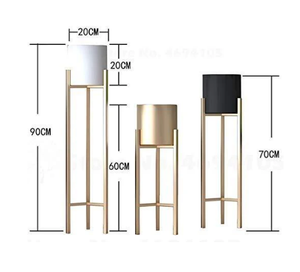 Juego de macetas de suelo de metal con soporte plegable Paquete de 3 soportes para plantas 3 PCs Macetas modernas para plantas de interior - Product Image 2
