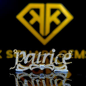 Pendentif Hip Hop en Argent 925 avec Logo Personnalisé et Lettre VVS Moissanite Diamant pour Collier - Product Image 1