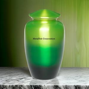 Shaed Green Colour Classic Cremation Urn <b>Keepsake</b> for Adult <b>Ashes</b> Wholesale Funeral Metal Decorative Urns Burial Metal Jars Urns - Product Image 4
