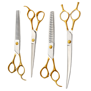 Vente en gros d'ensemble de ciseaux de toilettage professionnels en acier inoxydable pour chiens ciseaux de toilettage droits amincissants avec étui - Product Image 2