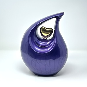 Accesorios funerarios de la más alta calidad púrpura Real urnas de lágrima para adultos de aluminio al por mayor urnas de cremación funeraria hechas en la India 2024 - Product Image 1