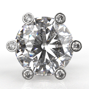 Pendientes de Botón de Diseño Solitario Avarta de 2 Quilates Cada Uno, Plata de Ley para Niñas y Mujeres, Joyería Fina - Product Image 1