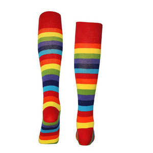 Chaussettes rayées hautes pour hommes et femmes, respirantes, en coton, sans couture, unisexes, colorées, longues, tissées, chaussettes de sport - Product Image 3
