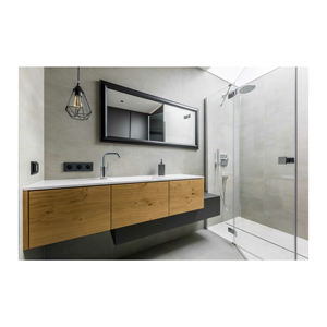 Gabinete de almacenamiento de bambú multifuncional moderno con escurridor de gran capacidad para baños y salas de estar para hoteles - Product Image 1