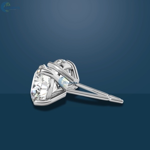 Boucle d'oreille en or blanc massif 14 carats 2.6TCW ronde coupe brillante boucle d'oreille de tous les jours pour ses boucles d'oreilles en moissanite incolore - Product Image 3